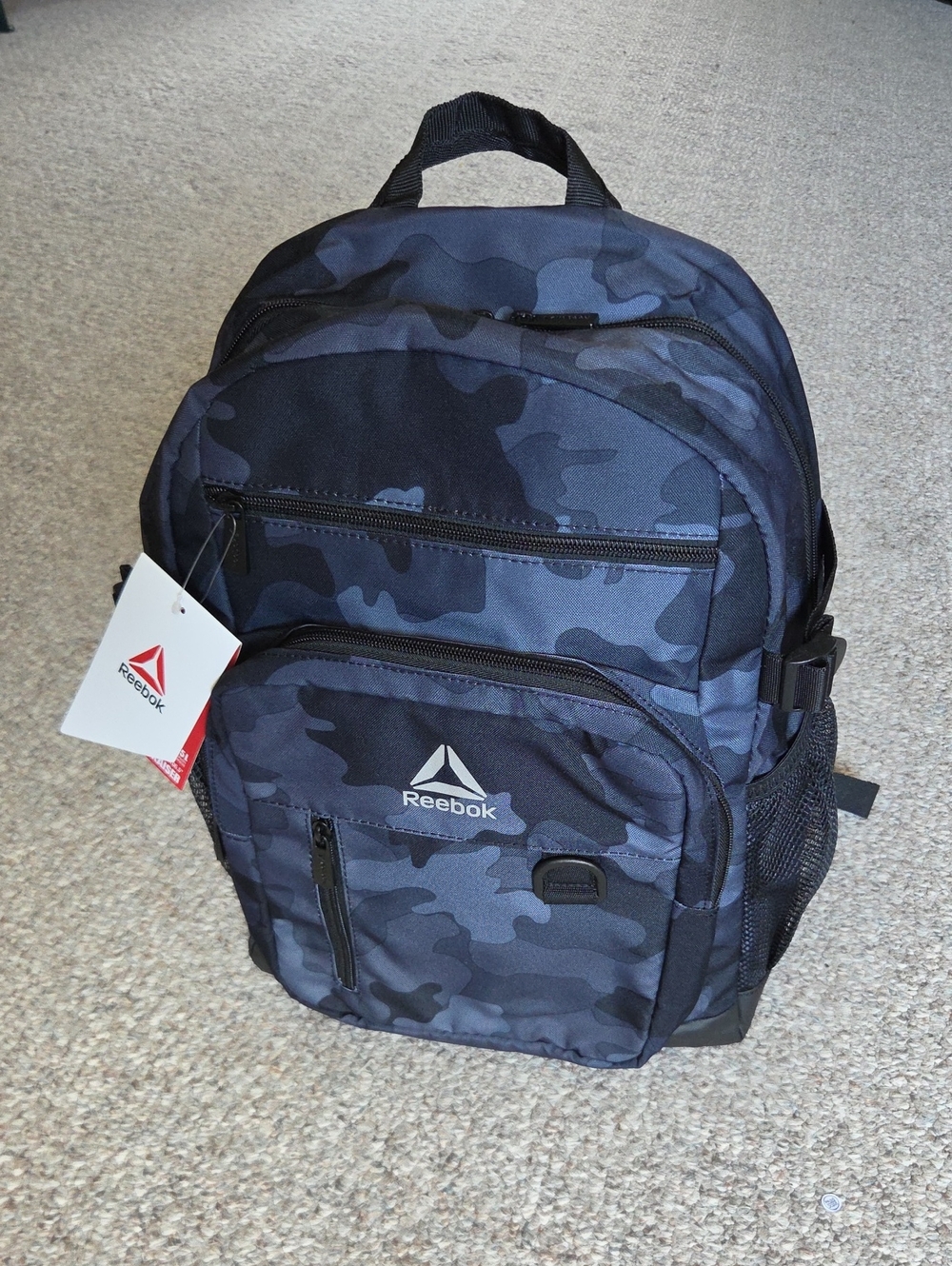 New Reebok Dark Blue Camo Backpack